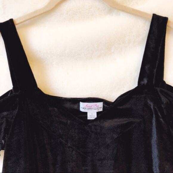 New York & Company Off Shoulder Laced Black Top - Picture 2 of 7